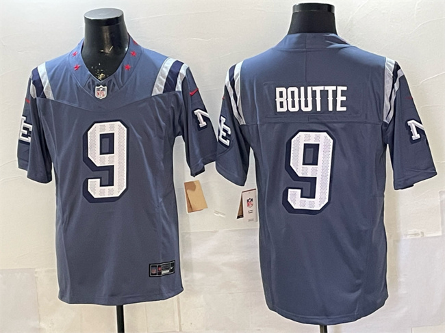 Men's New England Patriots #9 Kayshon Boutte Storm Blue 2025 F.U.S.E. “Rivalries” Vapor Limited Stitched Football Jersey